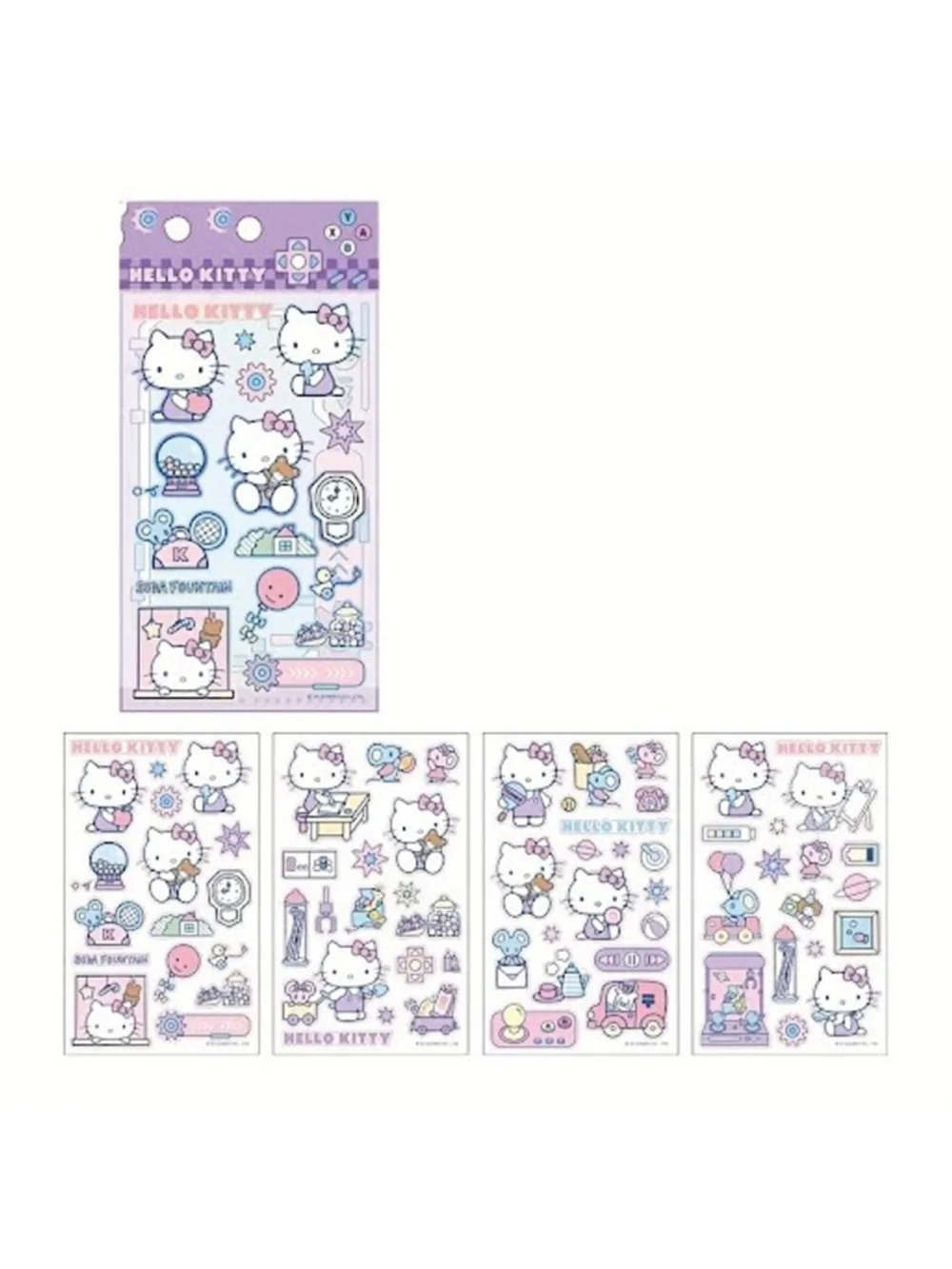 #HK-2194 Hello Kitty Sanrio Sticker Pack - Transparent - 4 Sheets Per Pack
